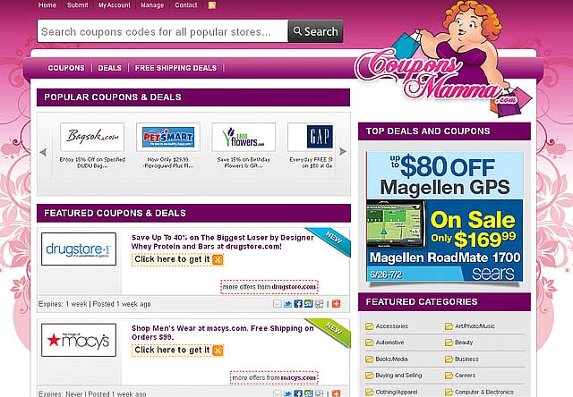 Coupons & Deals Website Design